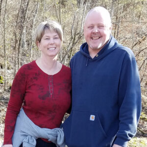 20190223_154522 (1) – crop Owners Caroline and JD enjoying the serene surrounding outside of Tranquil Tides Pet Aquamation.