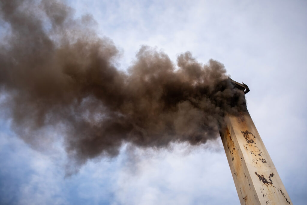 Smoke chimney of the cremation ceremony location according to Thai tradition.