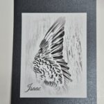 High-definition bird wing print ink impression capturing exact details.